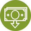 green icon-receive money symbol