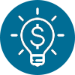 icon-lightbulb with money symbol