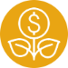 yellow gold icon-plant with money symbol