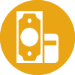 yellow gold icon-money and card symbol