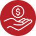 red icon-cash in hand symbol