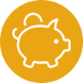 icon-gold piggy bank symbol