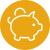 icon-gold piggy bank symbol