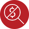 red icon-no fees symbol