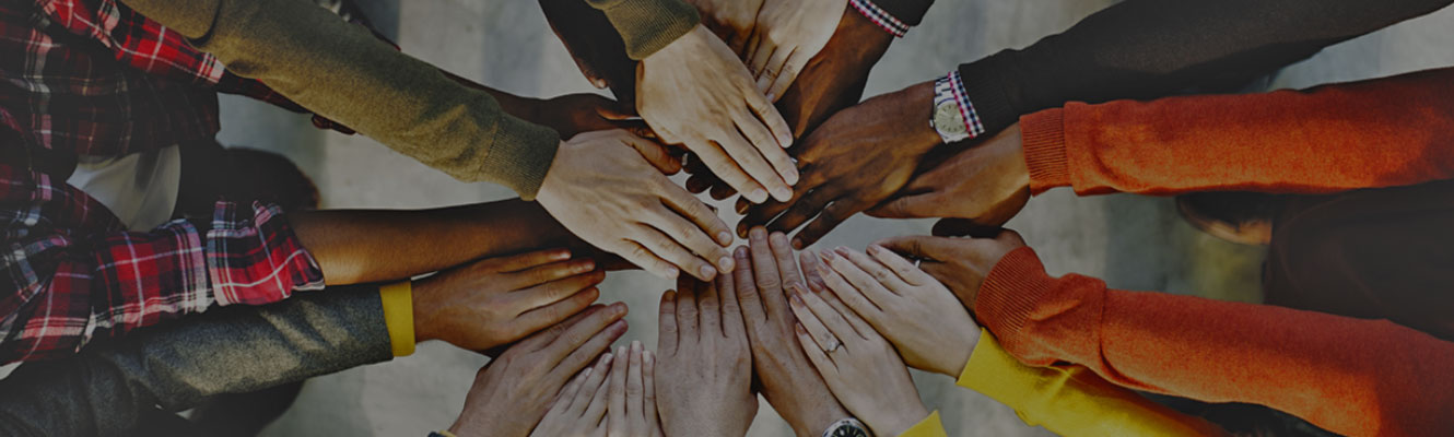 closeup of a group of hands in a circle